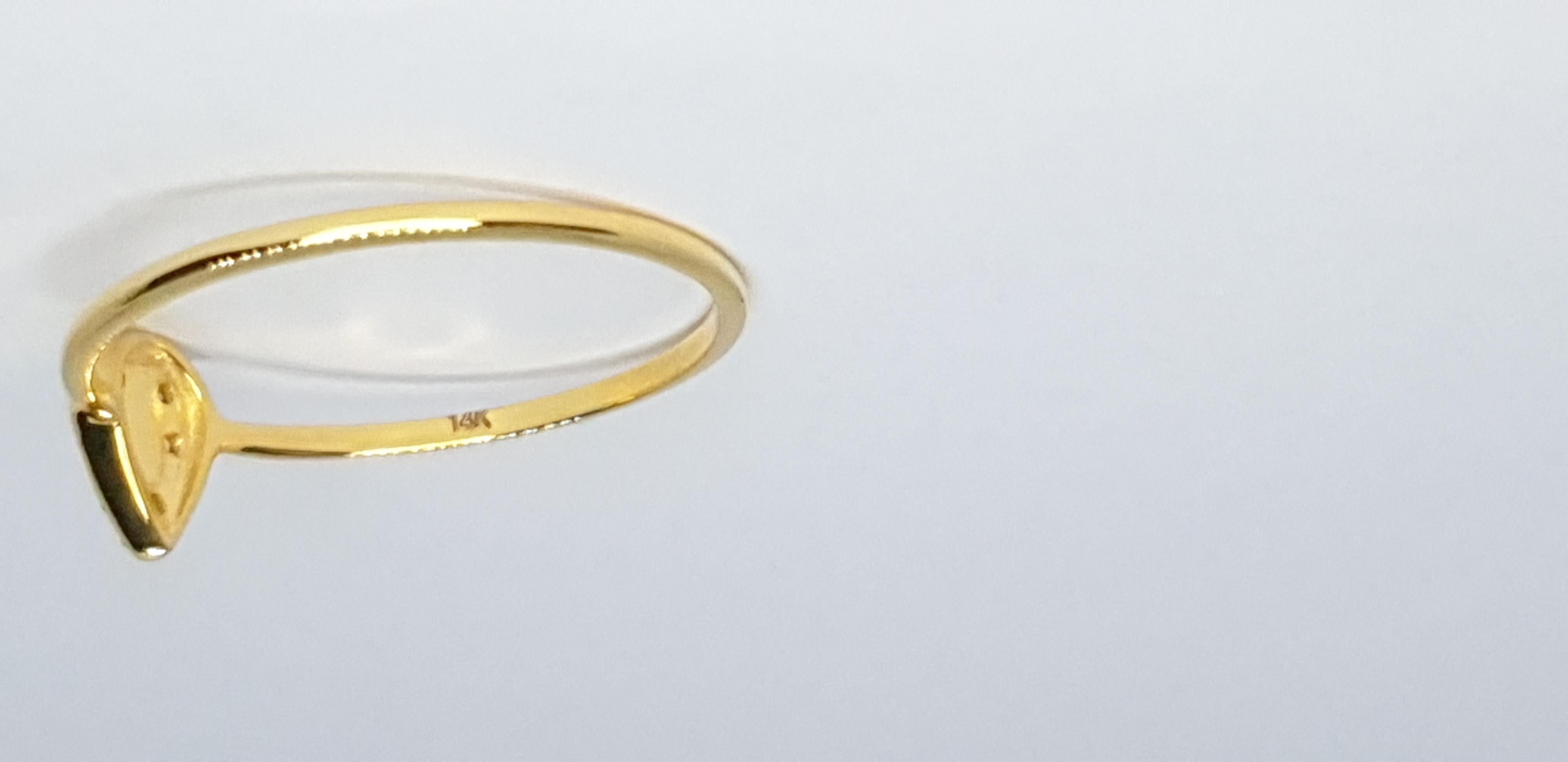 Im Angebot: Natürlicher Diamant 14K Massivgold Birnenförmiger Ringring für Damen Geburtstagsgeschenk. () 11