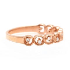 Natural Diamond 14 Karat Solid Rose Gold Band Ring
