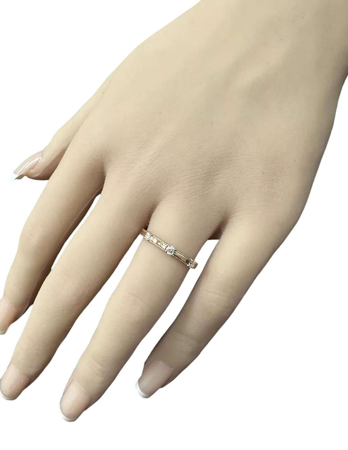 Bague en or rose massif 14K avec diamant naturel en vente 1