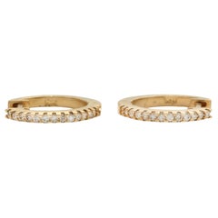 Créoles en or jaune massif 14K avec diamant naturel