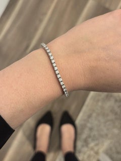 Natural Diamond 14K White Gold 4.00ctw SI2 G-H 7in 11.74g Tennis Bracelet