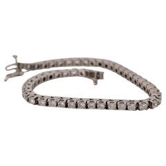 Natural Diamond 14K White Gold 4.00ctw SI2 G-H 7in 11.74g Tennis Bracelet