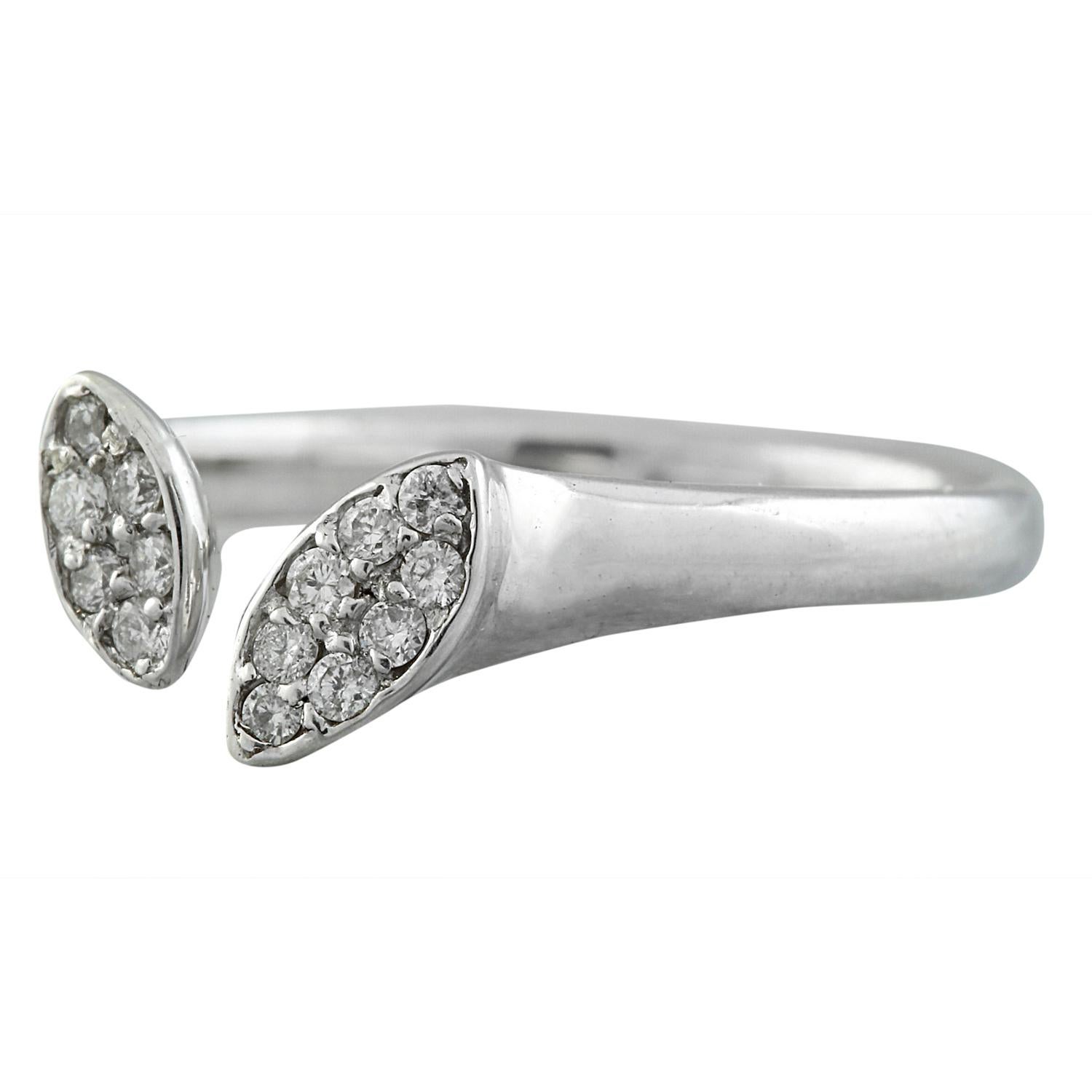 Women's Natural Diamond 14K White Gold Ring For Sale