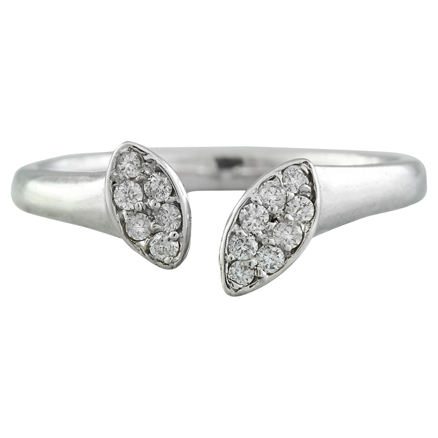 Natural Diamond 14K White Gold Ring For Sale