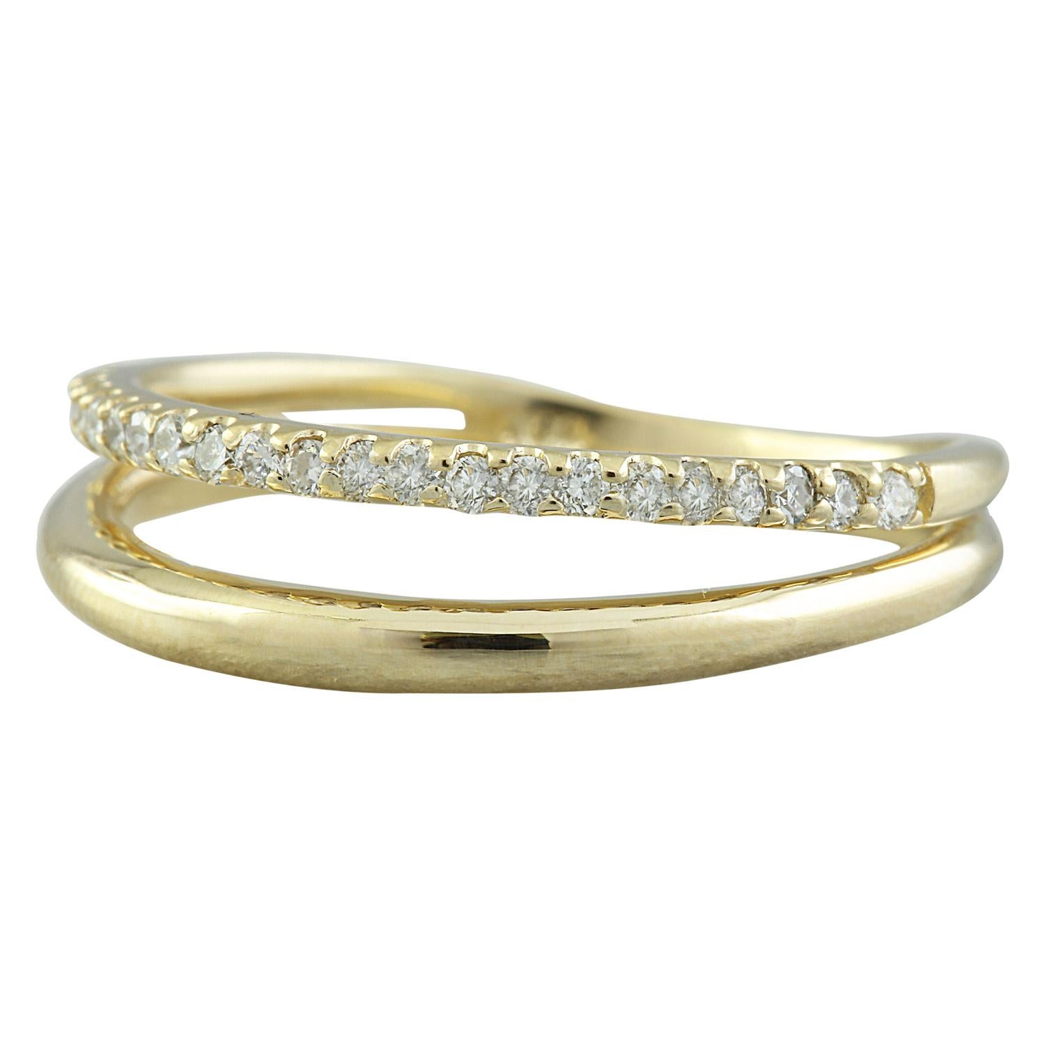 Ring aus 14 Karat Gelbgold mit natürlichem Diamanten Damen im Angebot