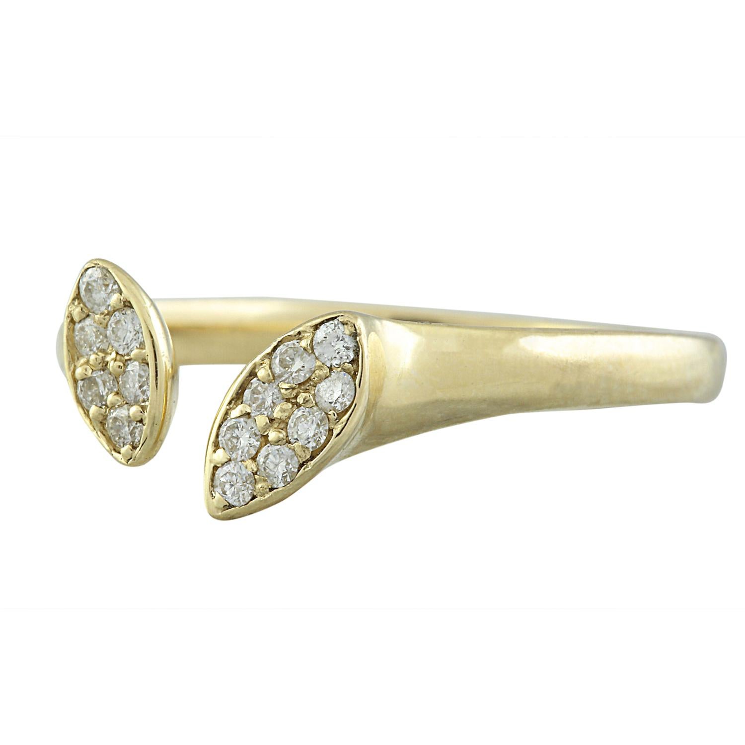 Women's Natural Diamond 14K Yellow Gold Ring For Sale
