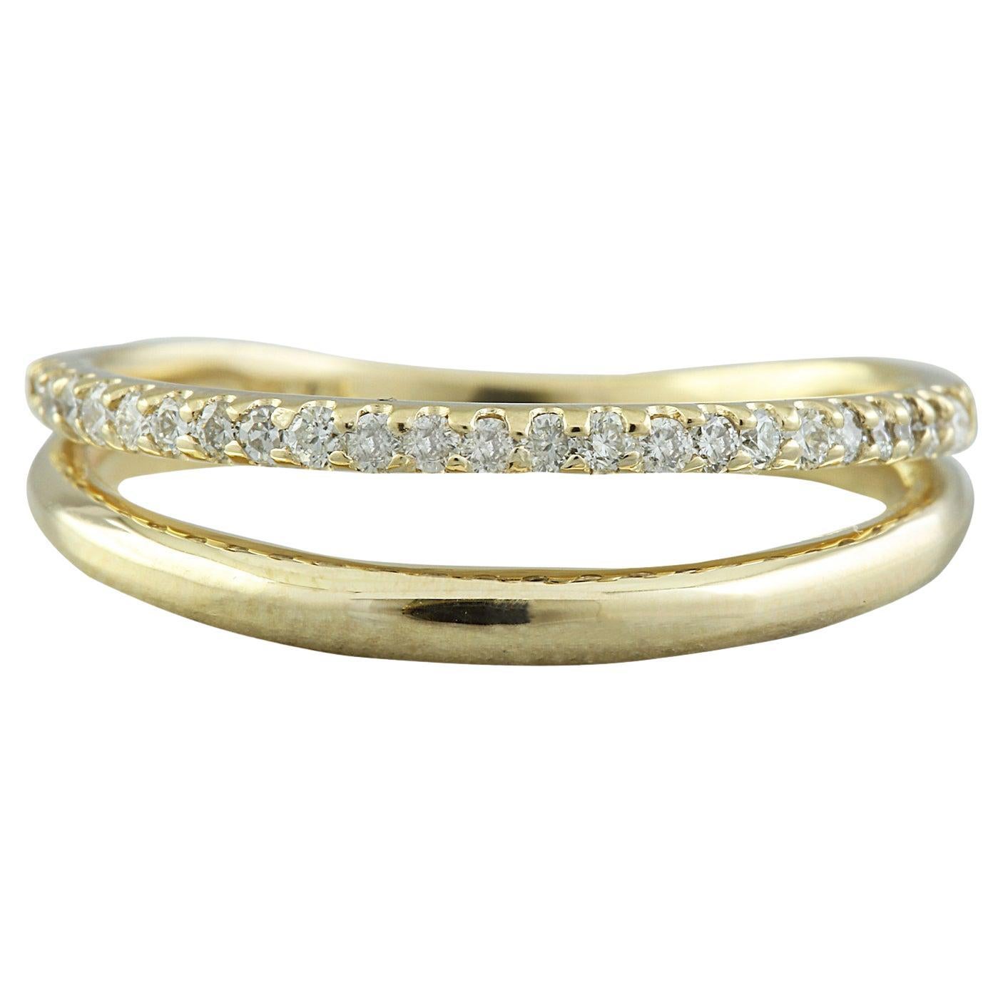 Ring aus 14 Karat Gelbgold mit natürlichem Diamanten im Angebot