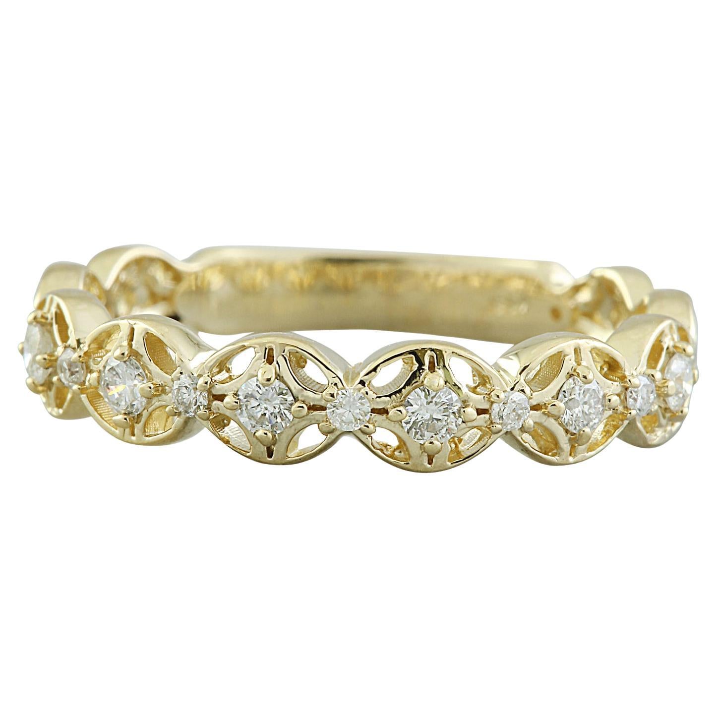 Natural Diamond 14K Yellow Gold Ring For Sale