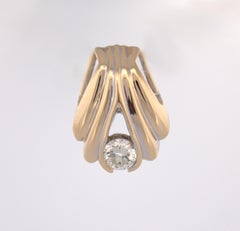 Natural Diamond, 14K Yellow Gold Slide Pendant