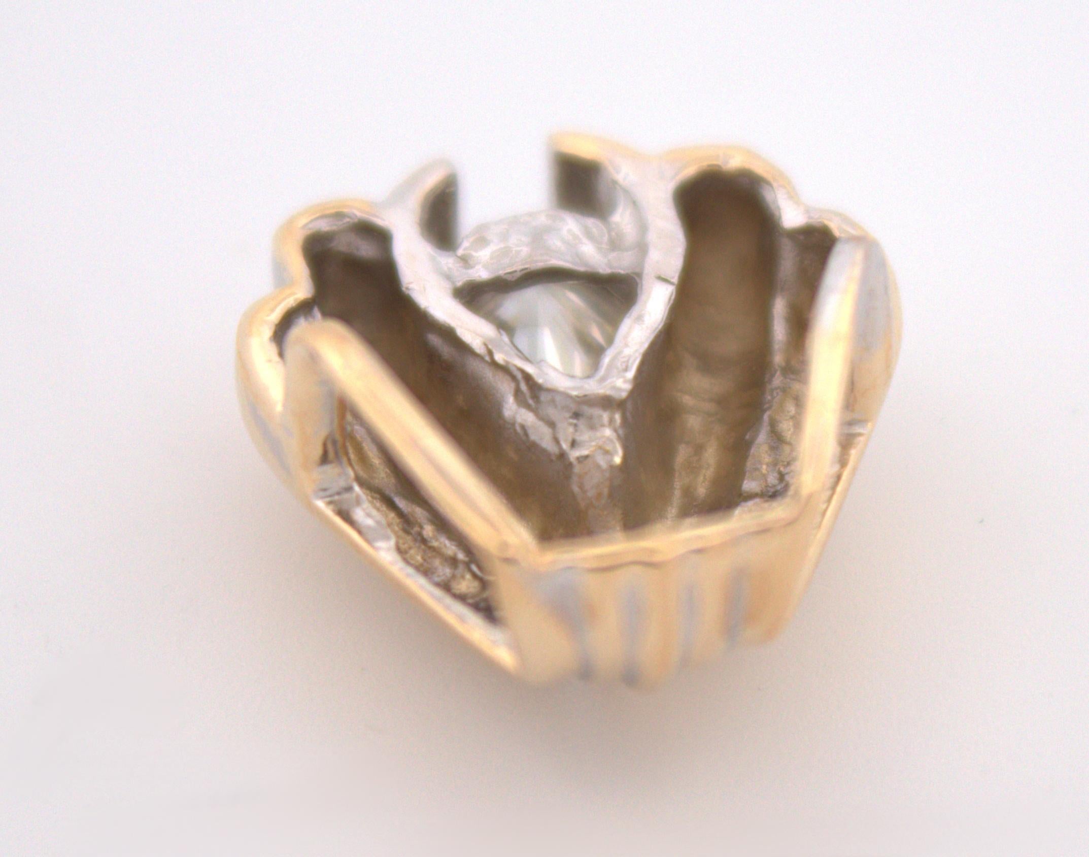 Natural Diamond, 14K Yellow Gold Slide Pendant In Good Condition For Sale In Pleasant Hill, CA