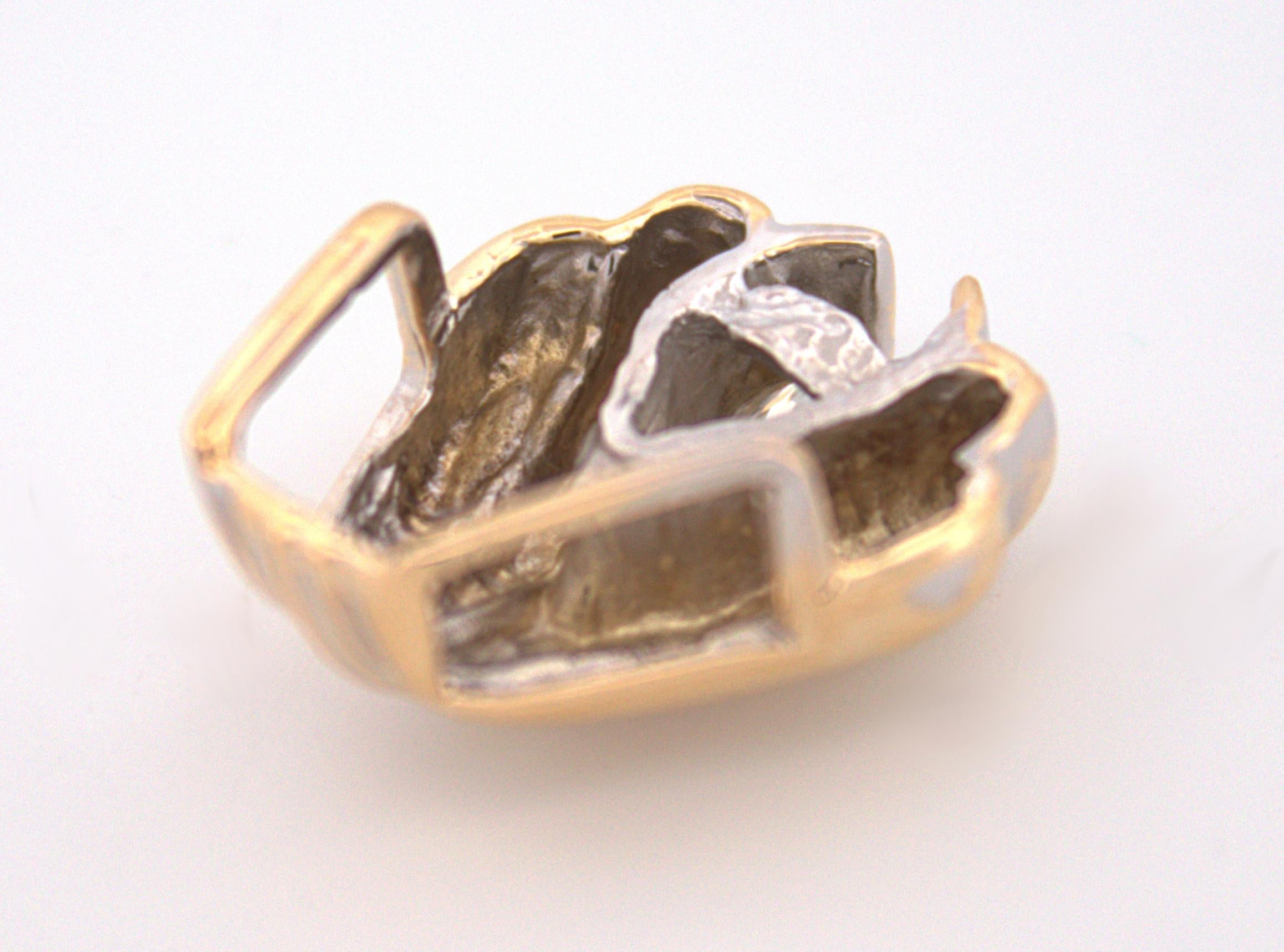 Natural Diamond, 14K Yellow Gold Slide Pendant For Sale 2