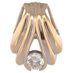 Natural Diamond, 14K Yellow Gold Slide Pendant