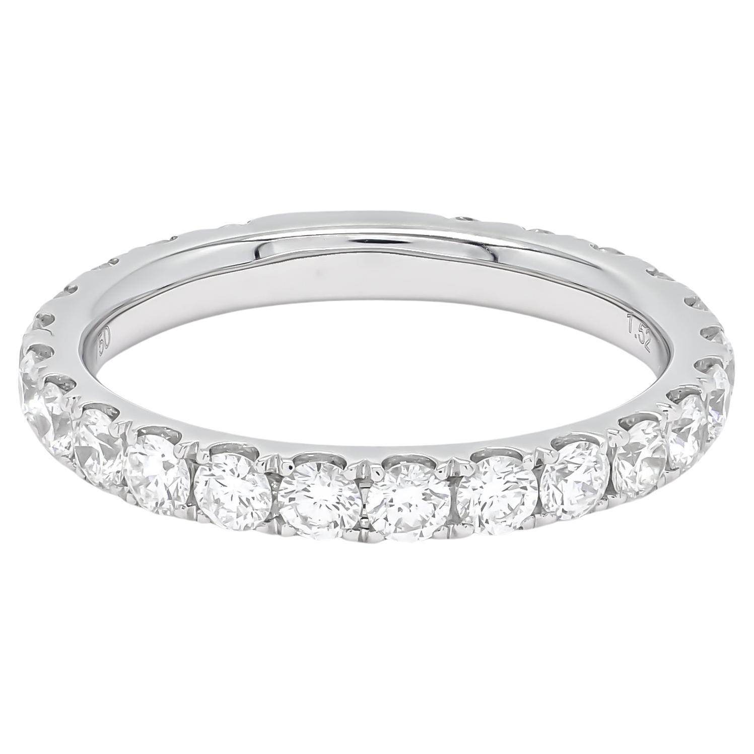 Natürlicher Diamant 1,50 Karat 18KT Weißgold Full Eternity Ehering mit natürlichem Diamant