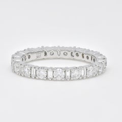 Natural Diamond 1.50 Carats 18KT White Gold Wedding Band Ring