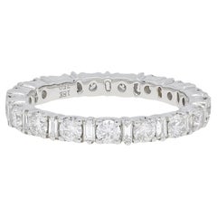Natural Diamond 1.50 Carats 18KT White Gold Wedding Band Ring 