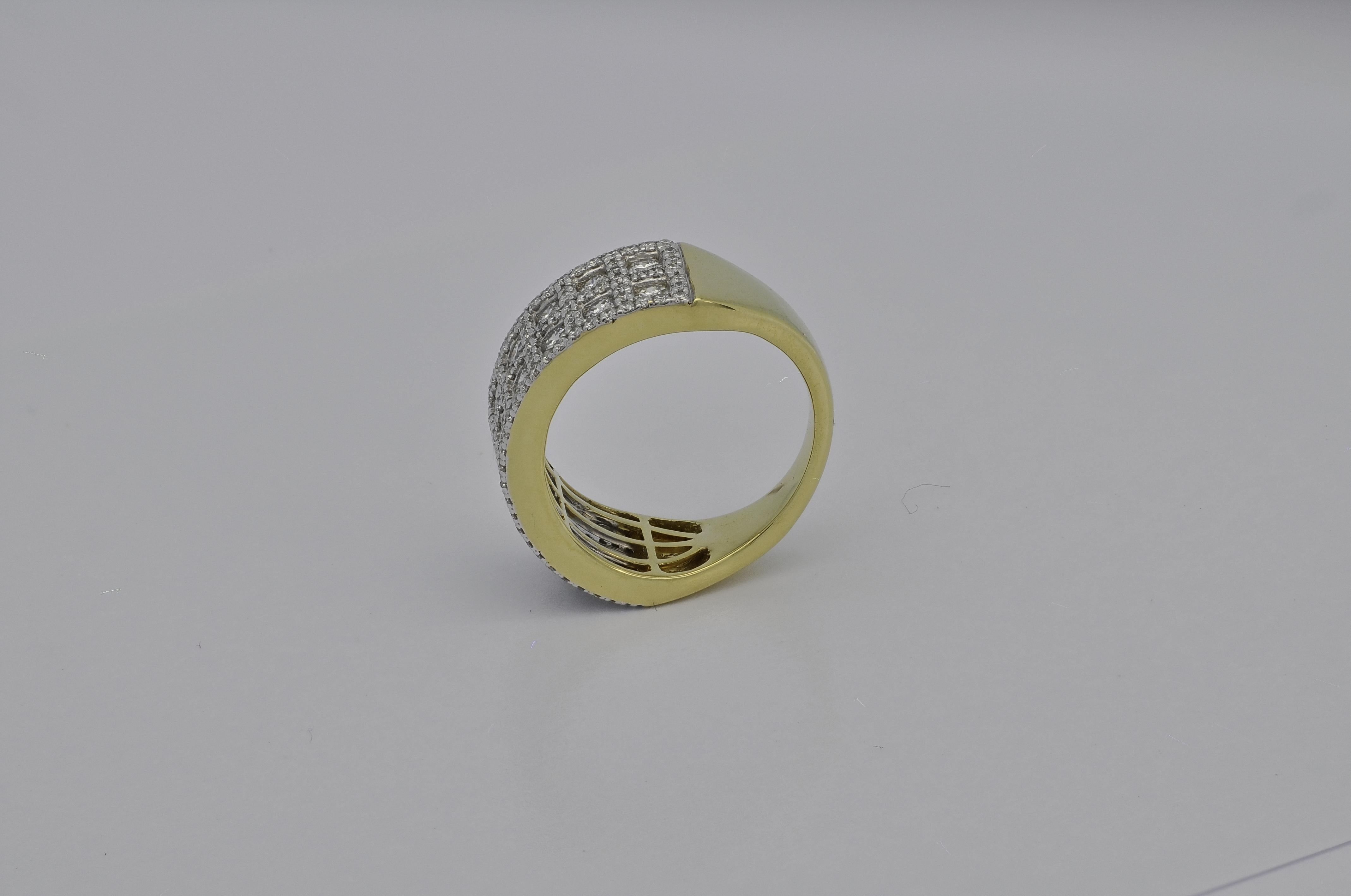 Natural Diamond 1.55 carats 18 Karat White Gold Cocktail Band Ring For Sale 1