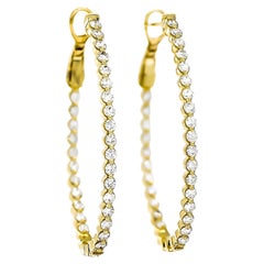Boucles d
oreilles classiques en or jaune 18KT diamant naturel 1.56 cts