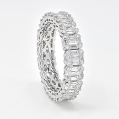 Natural Diamond 1.60 carats 18KT White Gold Cluster Full Eternity Band Ring