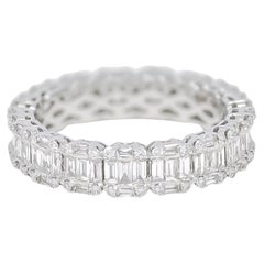 Natural Diamond 1.60 carats 18KT White Gold Cluster Full Eternity Band Ring 