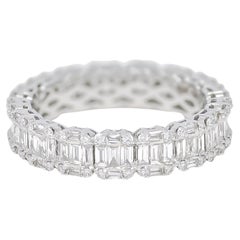 Natural Diamond 1.60 carats 18KT White Gold Cluster Full Eternity Band Ring