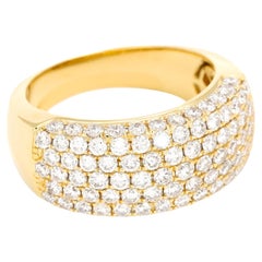 Natürlicher Diamant 1,92 Karat 18KT Gelbgold Aussage Cocktain Ring