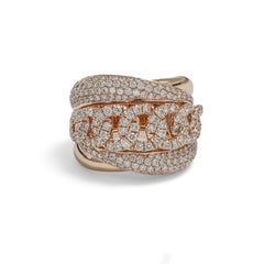 Natural Diamond 1.97 cts 18 KT Rose Gold Designer Cocktail Ring