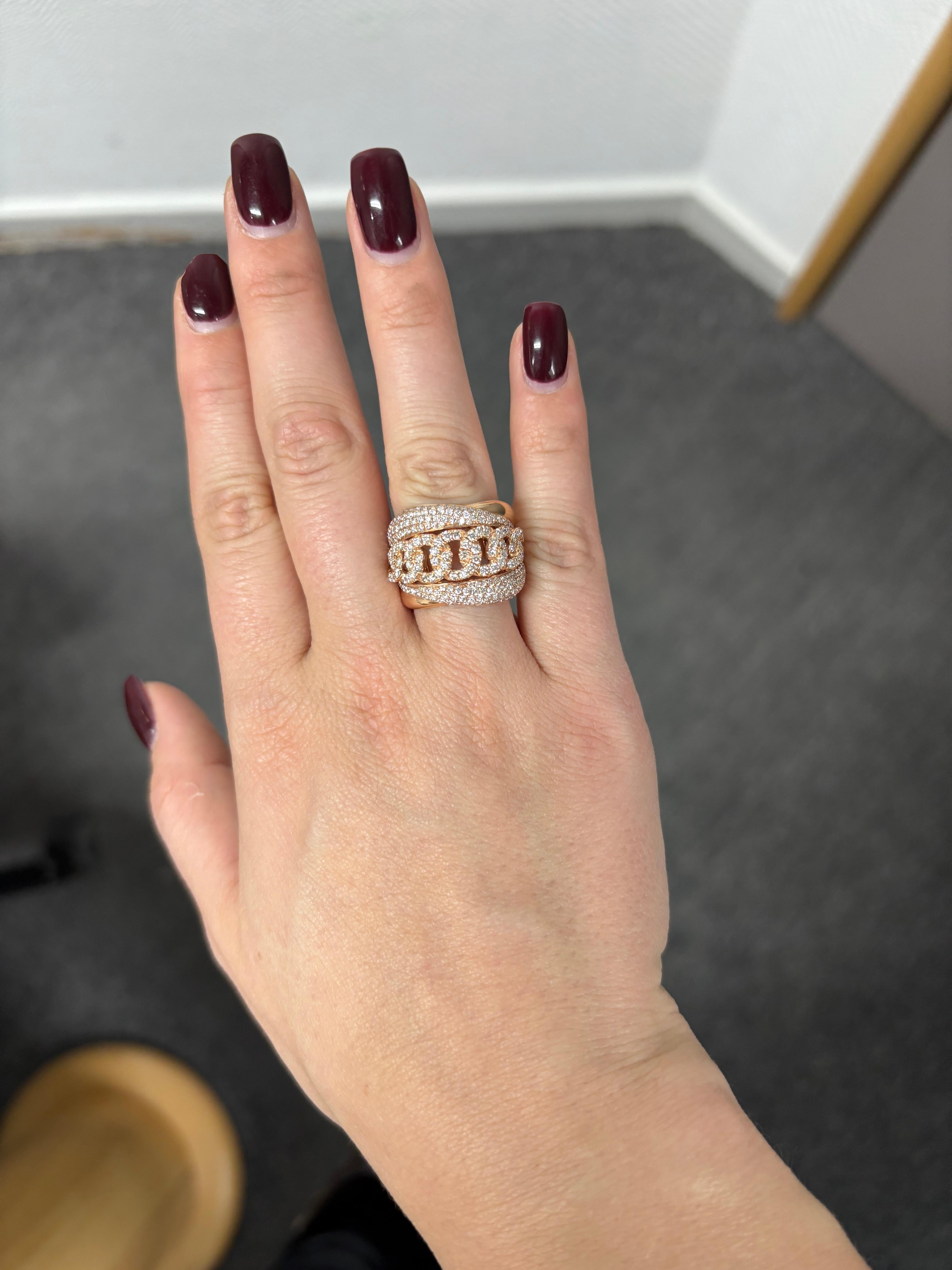 Natural Diamond 1.97 cts 18 KT Rose Gold Designer Cocktail Ring For Sale 2
