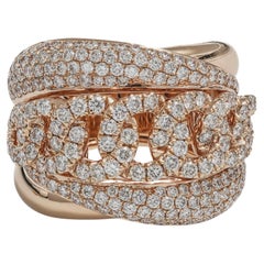 Natural Diamond 1.97 cts 18 KT Rose Gold Designer Cocktail Ring 