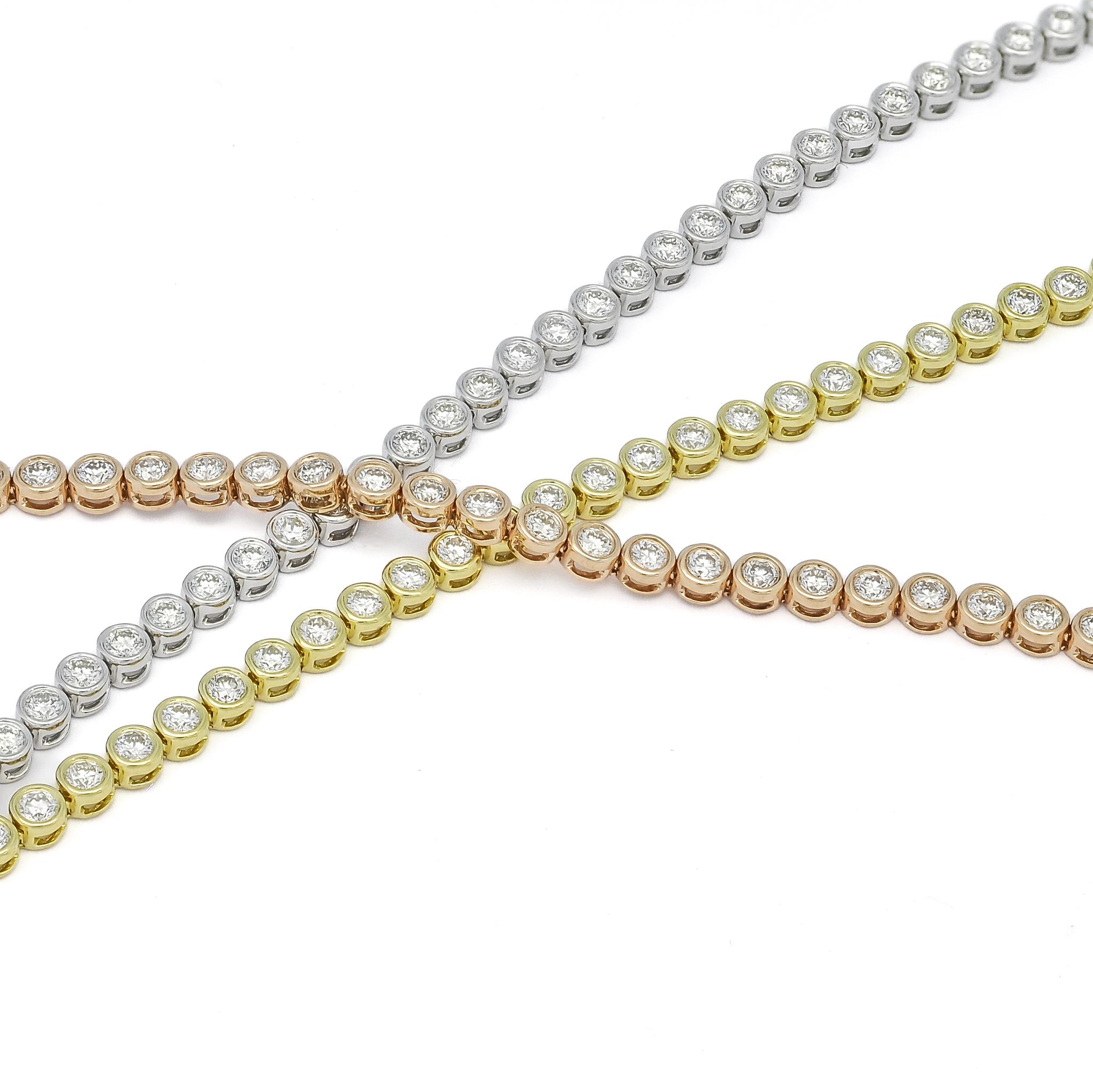 Natürlicher Diamant  2.00 Karat  Tennisarmband aus 18 Karat Gelbgold im Angebot 2