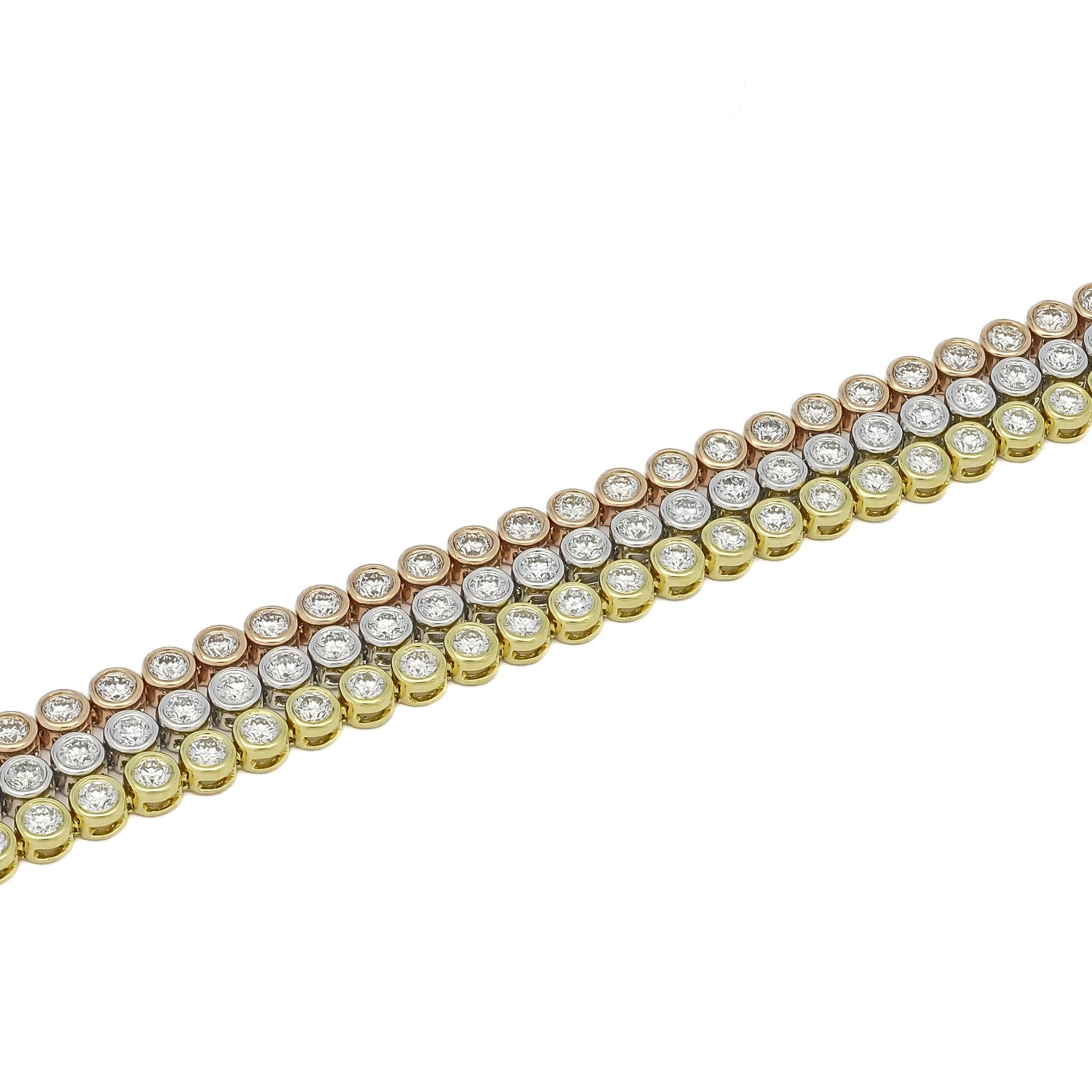 Natürlicher Diamant  2.00 Karat  Tennisarmband aus 18 Karat Gelbgold im Angebot 3