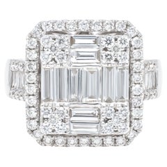 Natural Diamond 2.01 Carats 18KT White Gold Cocktail Ring
