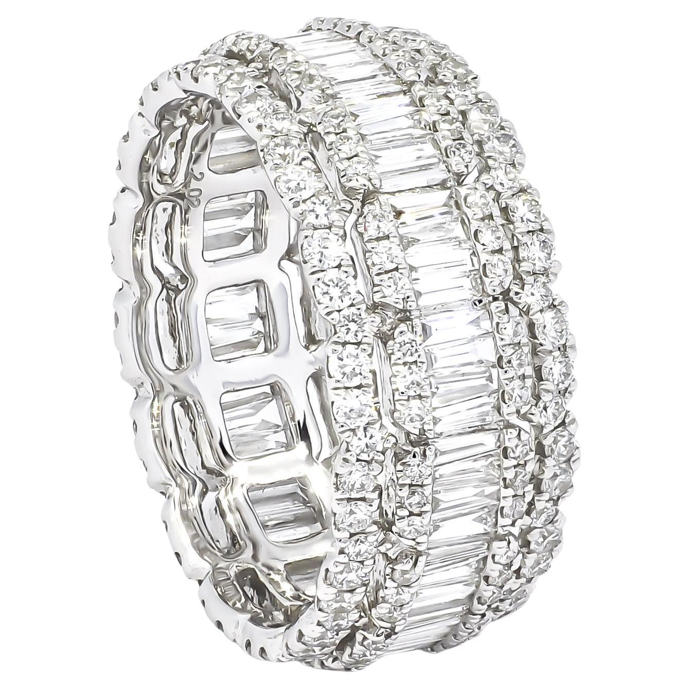 Natural Diamond 2.02 18KT White Gold Full Eternity Band Ring