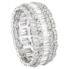 Bague d'éternité complète en or blanc 18 carats avec diamant naturel 2,02