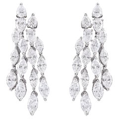 Orecchini Chandelier con diamanti Marquise e Pear da 2,35 carati in oro bianco 18 carati
