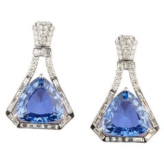Diamant naturel 2,42cts avec Labron  tanzanite 25.68cts en or 14k