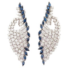 Natürlicher Diamant 2,46cts & Blauer Saphir 2,67cts in 18k Gold