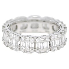 Natural Diamond 2.52 carats 18KT White Gold Cluster Full Eternity Band Ring