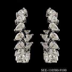 Natürlicher Diamant 2,53 Karat Birnenform Kaskadierende Reif-Ohrringe 18K Weißgold