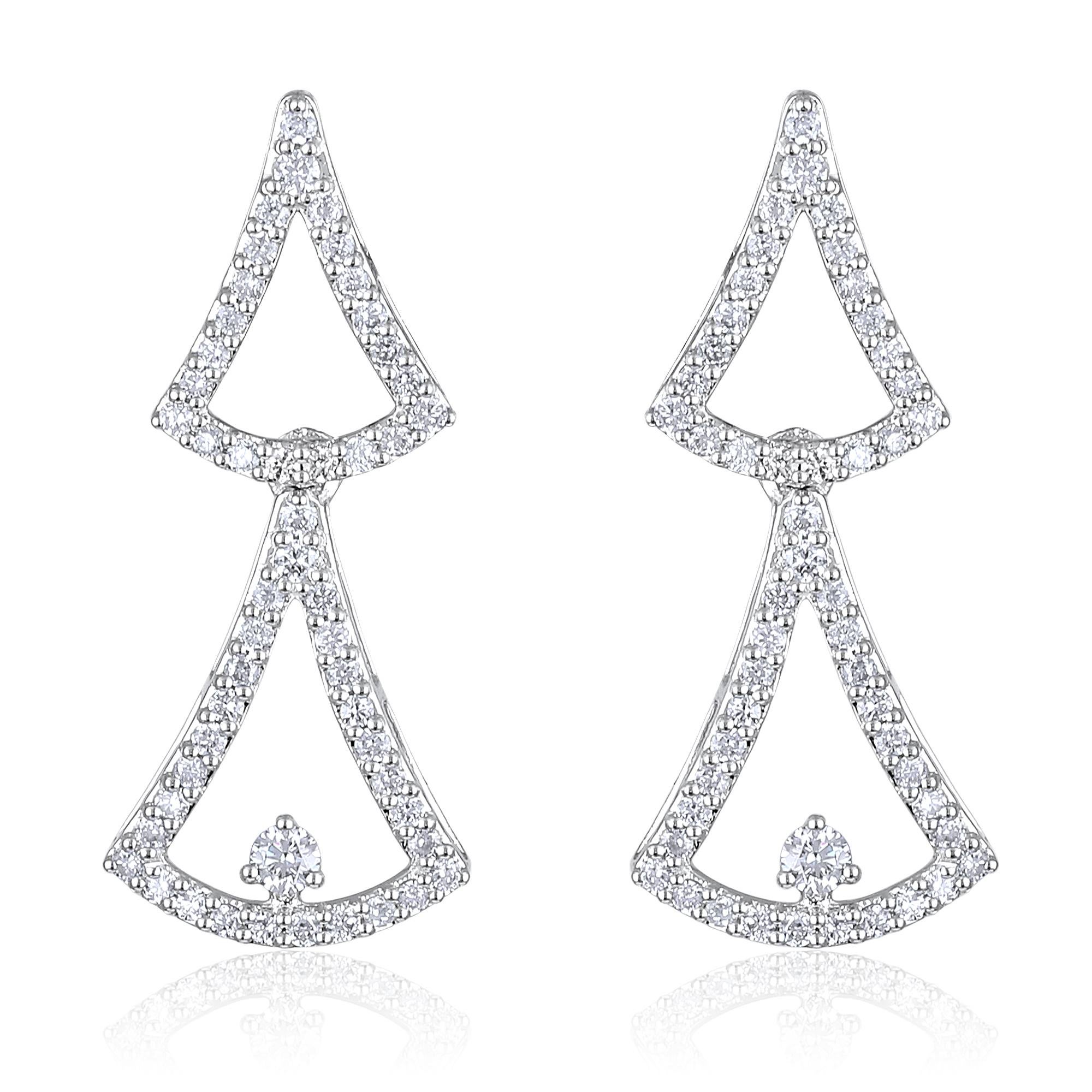 Brilliant Cut Designer 2.7ct Natural Diamond 14K Gold Queen Wedding Necklace Earrings Set For Sale