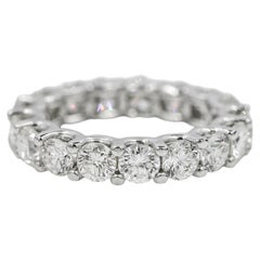 Naturdiamant 3,25 Karat Rundschliff 14 Karat Weißgold Eternity Band Ring