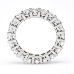 Natural Diamond 3.25 Carats 18 KT White Gold Classic Full Eternity Band Ring
