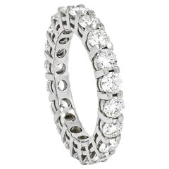 Natural Diamond 3.25 Carats 18 KT White Gold Classic Full Eternity Band Ring 
