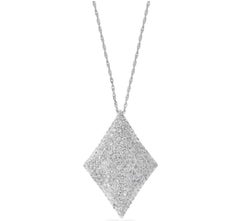 Natural Diamond 3.5ct Pendant Necklace in 14K White Gold, India