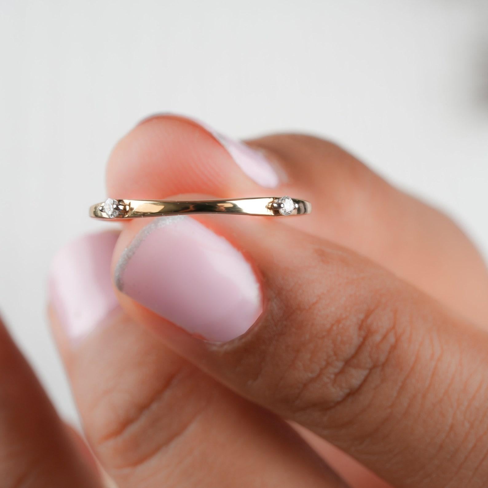 Art Deco Natural Diamond 4 Stone Round Cut Minimalist Ring 14k Gold Ring Anniversary Gift For Sale