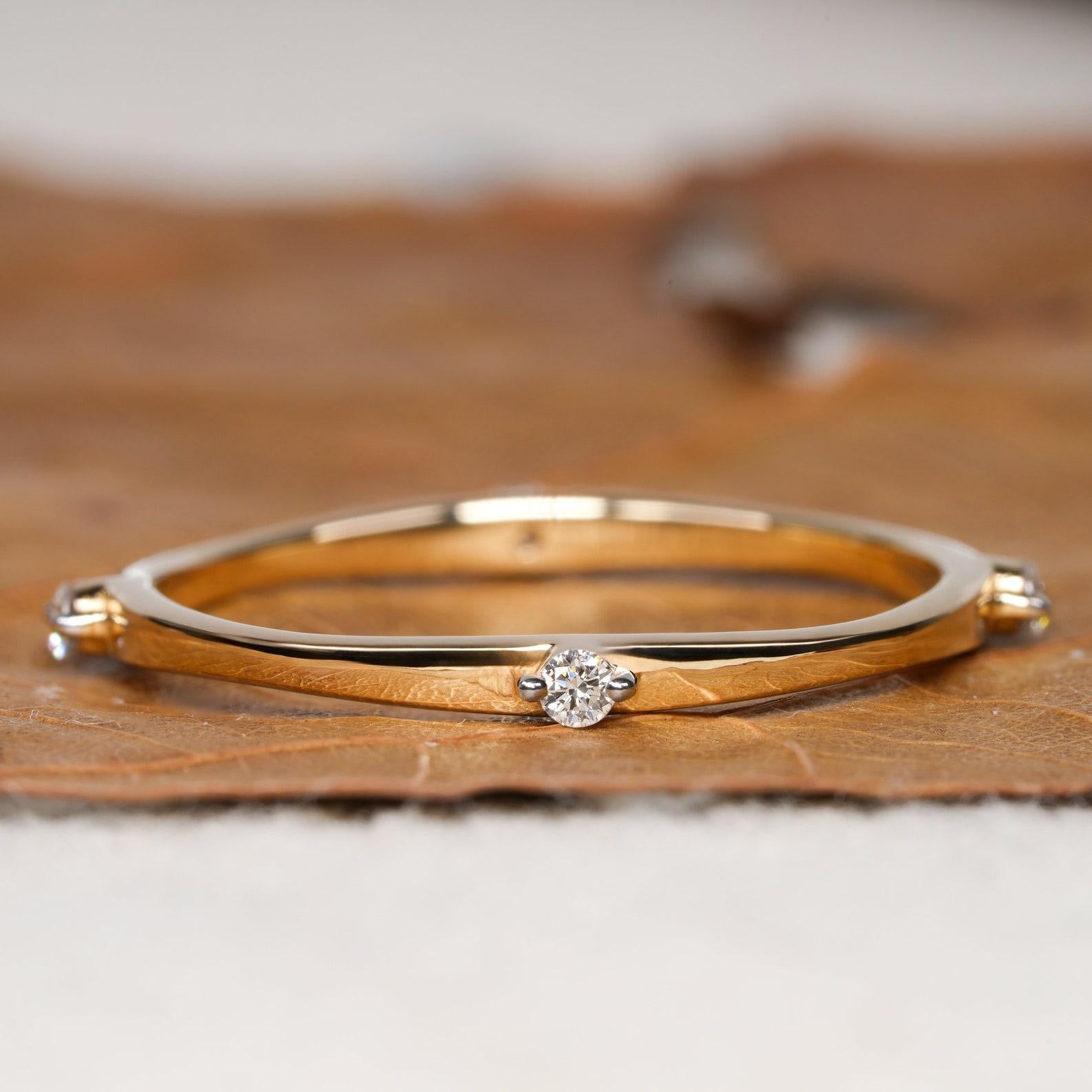 Natural Diamond 4 Stone Round Cut Minimalist Ring 14k Gold Ring Anniversary Gift For Sale 1