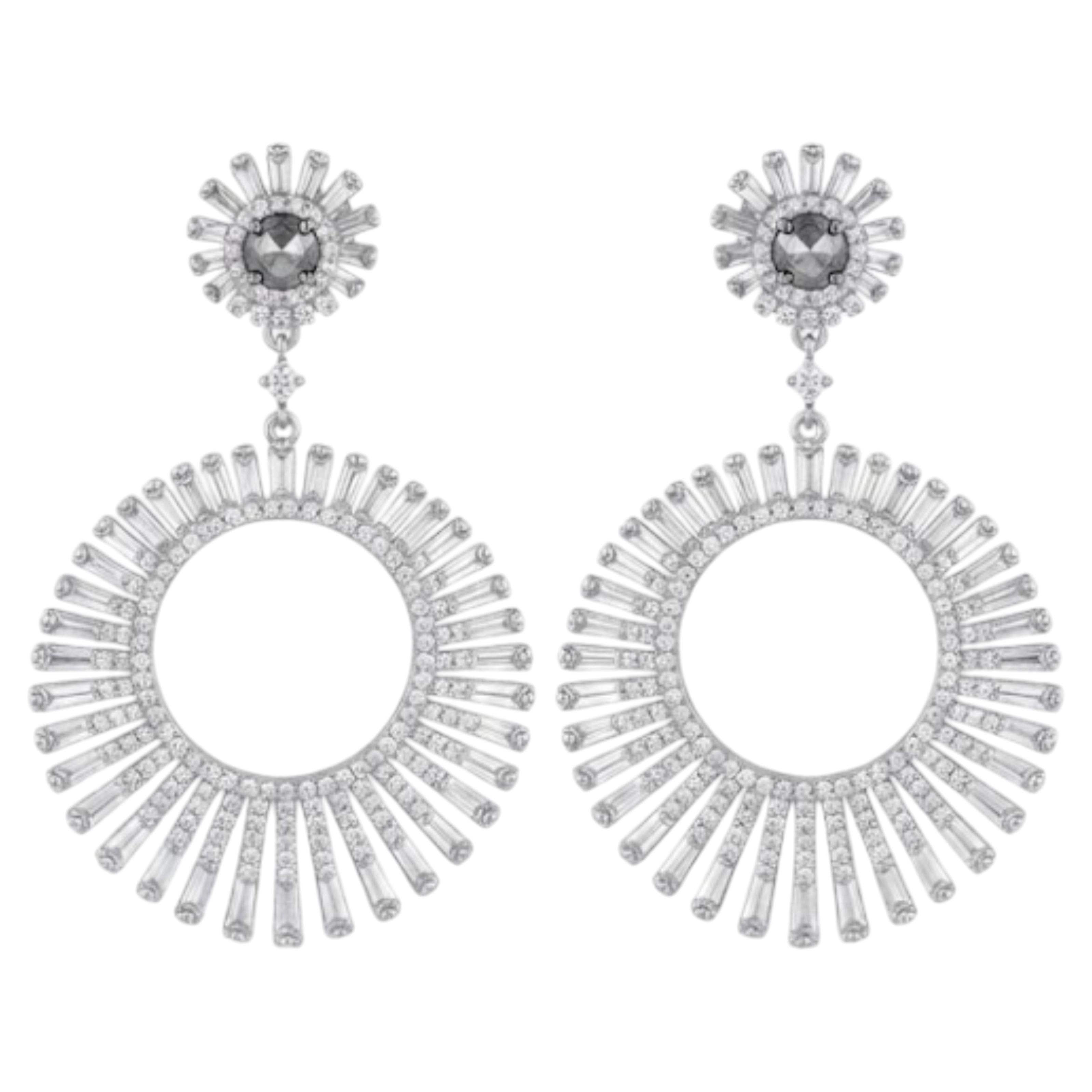 Natural Diamond 4.32CTS Earring in 14k Gold For Sale