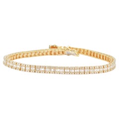 Natürlicher Diamant 4,25 Karat 18KT Gelbgold Glieder Baguette mit natürlichem Diamanten  Armbänder