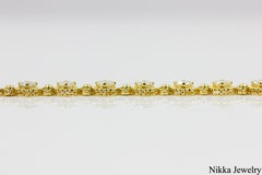 Natural Diamond 4.82 CT Tennis Bracket 14K Yellow Gold Round Brilliant Diamond