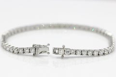 Pulsera tipo «tenis» de oro blanco de 14 quilates con diamantes naturales de 4,85 quilates y talla redonda