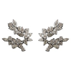 Natural Diamond 4.96Ct Mixed Shape Ear Diamond Jacket Earrings 18k White Gold